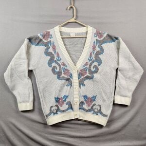 Vintage Women's Cricket Lane Winter Garden Cardigan Floral Button Up Sz XL